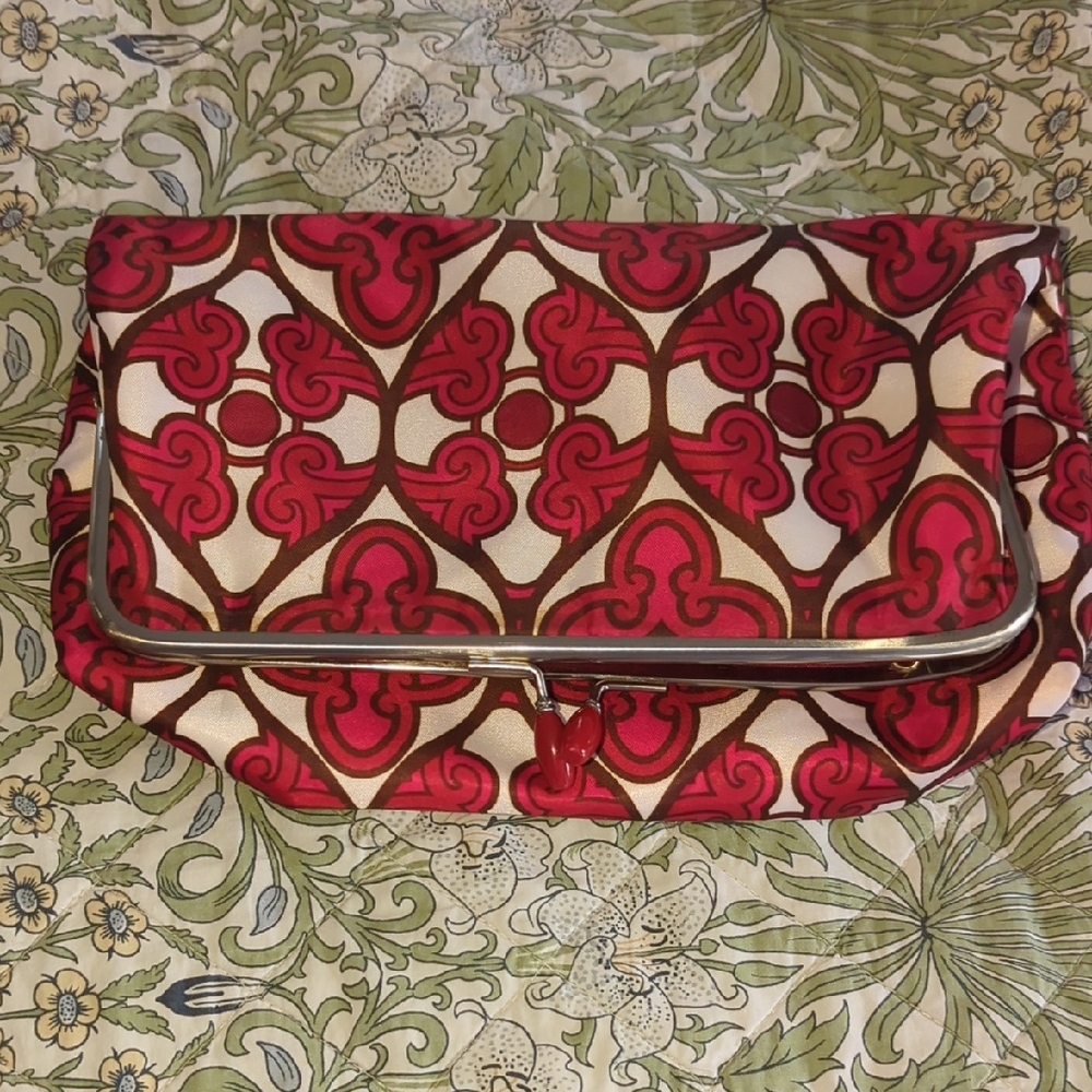 Target Red and Gold Geometric Cosmetic Bag